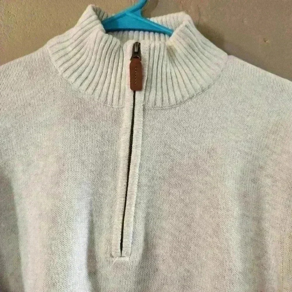 St. John's Bay half zip sweater cream men's size small - Picture 2 of 4